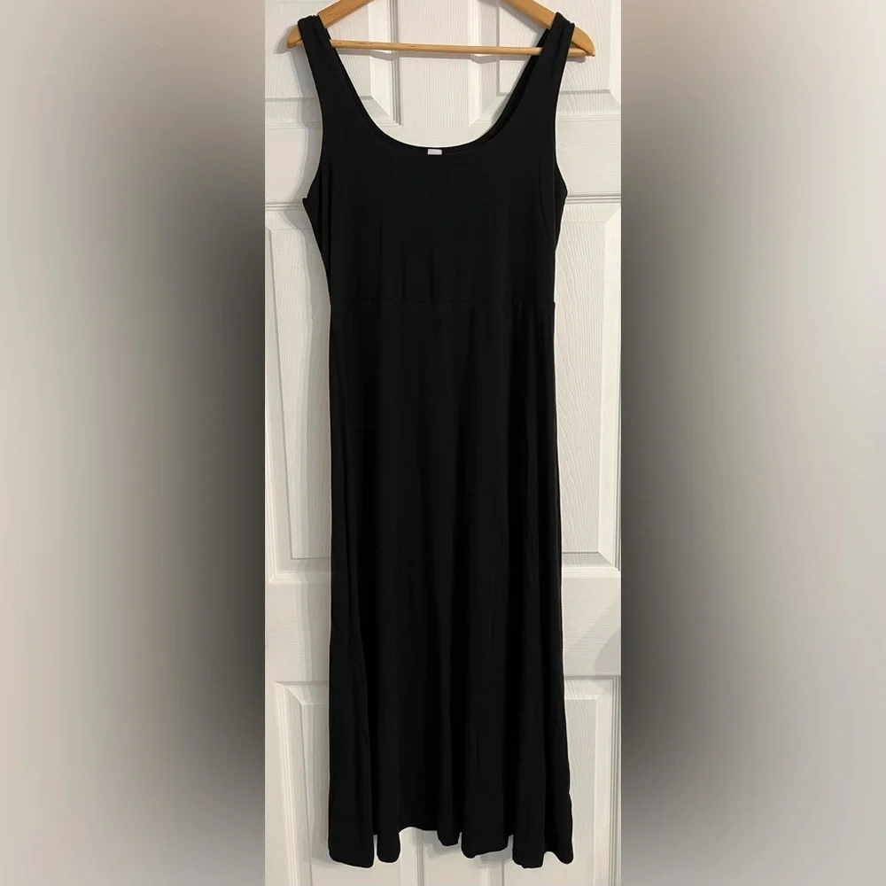 Old Navy Women’s Size Large Black Casual Fit and Flare Maxi Sleeveless Dress - Picture 1 of 7